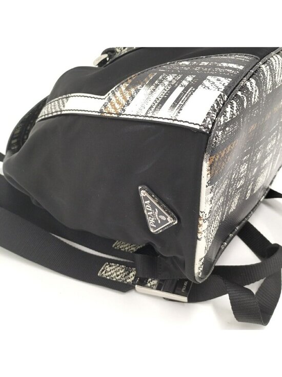 Prada Tessuto Backpack Check Nylon Black main image 4